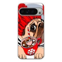Чехлы с собаками для Google Pixel 9 Pro XL (VPrint) (Собачка в шапке)
