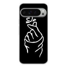 Чохол (Знак сердечка) для Google Pixel 9 Pro XL (Сердечко на чорному)