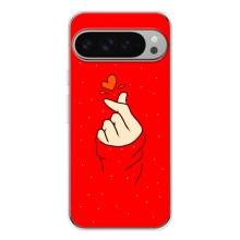 Чохол (Знак сердечка) для Google Pixel 9 Pro XL (Сердечко на червоному)