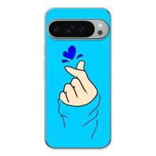Чохол (Знак сердечка) для Google Pixel 9 Pro XL (Сердечко на синоьому)