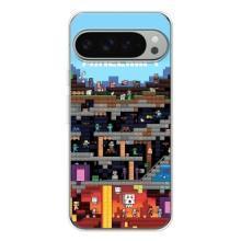 Чехол Майнкрафт на Google Pixel 9 Pro XL (AlphaPrint) Minecraft (фон Minecraft)