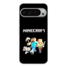Чехол Майнкрафт на Google Pixel 9 Pro XL (AlphaPrint) Minecraft (герои Minecraft)