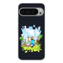 Чехол Майнкрафт на Google Pixel 9 Pro XL (AlphaPrint) Minecraft (персонажи Minecraft)