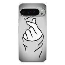 Чехол с принтом для Google Pixel 9 Pro XL (AlphaPrint - Знак сердечка)