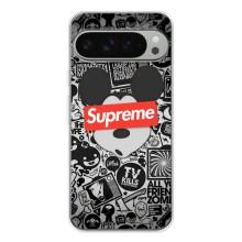 Чехол с Брендами одежды на Пиксель 9 Про ХЛ – Supreme Маус
