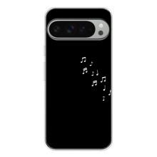 Чехол с картинками на черном фоне для Google Pixel 9 Pro XL – Ноты