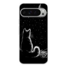 Чехол с принтом для Google Pixel 9 Pro XL (AlphaPrint) Модные коты (Котик и луна)