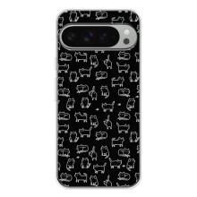 Чехол с принтом для Google Pixel 9 Pro XL (AlphaPrint) Модные коты (Меленькие котики)