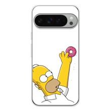Чехол с Симпсонами для Google Pixel 9 Pro XL (VPrint) (Гомер с пончиком)