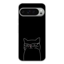 Чехол с рисунком кот на Google Pixel 9 Pro XL (Равнодушный кот)