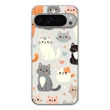 Чехол с рисунком кот на Google Pixel 9 Pro XL (Коллаж котов)