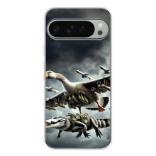 Чехол с мемами тралалело тралала для Google Pixel 9 Pro XL – Гусини и крокодило