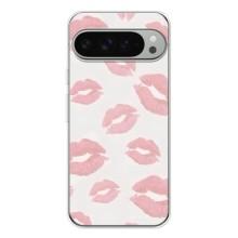 Чехол с розовым рисунком для Google Pixel 9 Pro XL (Розовые губы)