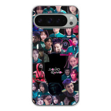 Чехол Гра в кальмара для Google Pixel 9 Pro XL – Коллаж игры кальмара