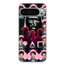 Чехол Гра в кальмара для Google Pixel 9 Pro XL – Персонажи игры кальмара