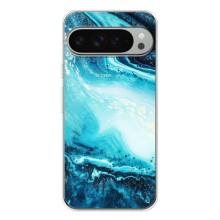 Мраморный чехол на Google Pixel 9 Pro XL (VPrint) (Голубой мрамор)