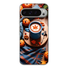 Чехол с уникальным дизайном «Осень с кофе» для Google Pixel 9 Pro XL – Кофе и тыквы