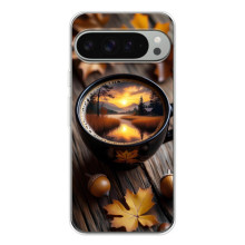 Чехол с уникальным дизайном «Осень с кофе» для Google Pixel 9 Pro XL – Тёмный кофе