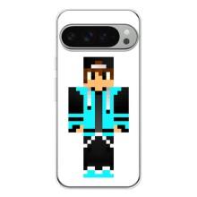 Чехлы для Google Pixel 9 Pro XL (Персонажи Майн Крафт) – Мальчик в голубом
