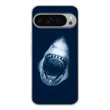 Силиконовый бампер с картинкой животных для Google Pixel 9 Pro XL (Пасть Акулы)