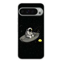 Силиконовый Чехол с принтом "Космонавты" на Google Pixel 9 Pro XL – Космонавт на рыбалке
