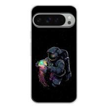 Силиконовый Чехол с принтом "Космонавты" на Google Pixel 9 Pro XL – В руках земля