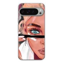 Силіконовый Чохол на Google Pixel 9 Pro XL з картинкой Модных девушек – Дівчина та вії