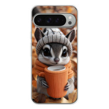 Печатный чехол «Зверята с кофе» для Google Pixel 9 Pro XL