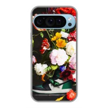 Брендновые Чехлы для Google Pixel 9 Pro - (PREMIUMPrint) – Nike цветы