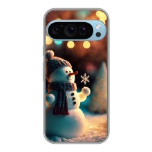 Чехлы на Новый Год Google Pixel 9 Pro (Снеговик праздничный)