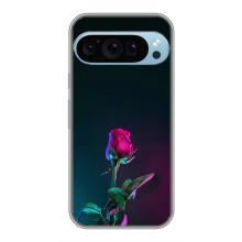 Чехлы с принтом Розочки для Google Pixel 9 Pro – Ночная роза
