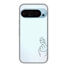 Чехлы (Знак сердечка) на Google Pixel 9 Pro – Сердце на голубом