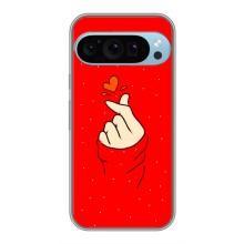 Чехлы (Знак сердечка) на Google Pixel 9 Pro – Сердце на красном
