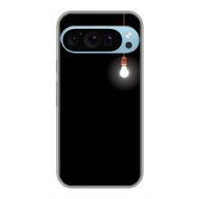 Чехол с картинками на черном фоне для Google Pixel 9 Pro – Лампочка