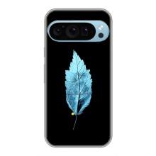 Чехол с картинками на черном фоне для Google Pixel 9 Pro – Листочек