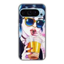 Чохол з картинкою Модні Дівчата Google Pixel 9 Pro – Дівчина з коктейлем