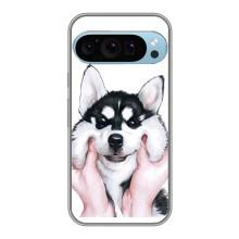 Бампер для Google Pixel 9 Pro с картинкой "Песики" (Собака Хаски)