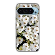 Чохол з ромашками на Google Pixel 9 Pro – Рамка в ромашках