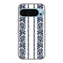 Силиконовый Чехол на Google Pixel 9 Pro с картинкой Вышиванки – Синяя вышиванка
