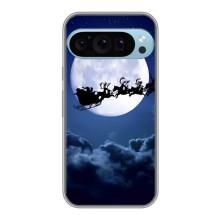 Чохол Санта Клаус для Google Pixel 9 Pro – Санта - місяць