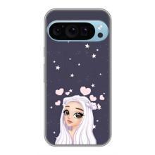 Чехол Стильные девушки на Google Pixel 9 Pro – Девушка и сердечки