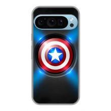 Чехол с Щитом Капитана Америки на Google Pixel 9 Pro – Яркий Щит Капитана