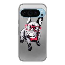 Чохол (ТПУ) Милі песики для Google Pixel 9 Pro – Бульдог в окулярах