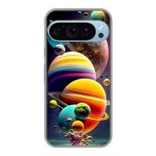 Чехол (ТПУ) с планетами на Google Pixel 9 Pro – Солнечна система