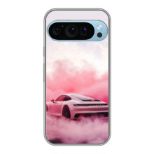 Чехол с авто Порше для Google Pixel 9 Pro – Розовый Порше