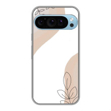 Силиконовый чехол с принтом в цветах на Google Pixel 9 Pro – Нюдовый дизайн