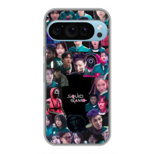 Чехол Гра в кальмара для Google Pixel 9 Pro – Коллаж игры кальмара