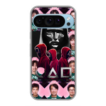 Чехол Гра в кальмара для Google Pixel 9 Pro – Персонажи игры кальмара