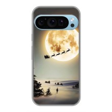 Новогодние, Праздничные Чехлы для Google Pixel 9 Pro - 2024 год (Санта на луне)