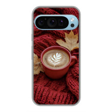 Чехол с уникальным дизайном «Осень с кофе» для Google Pixel 9 Pro – Кофе на пледе